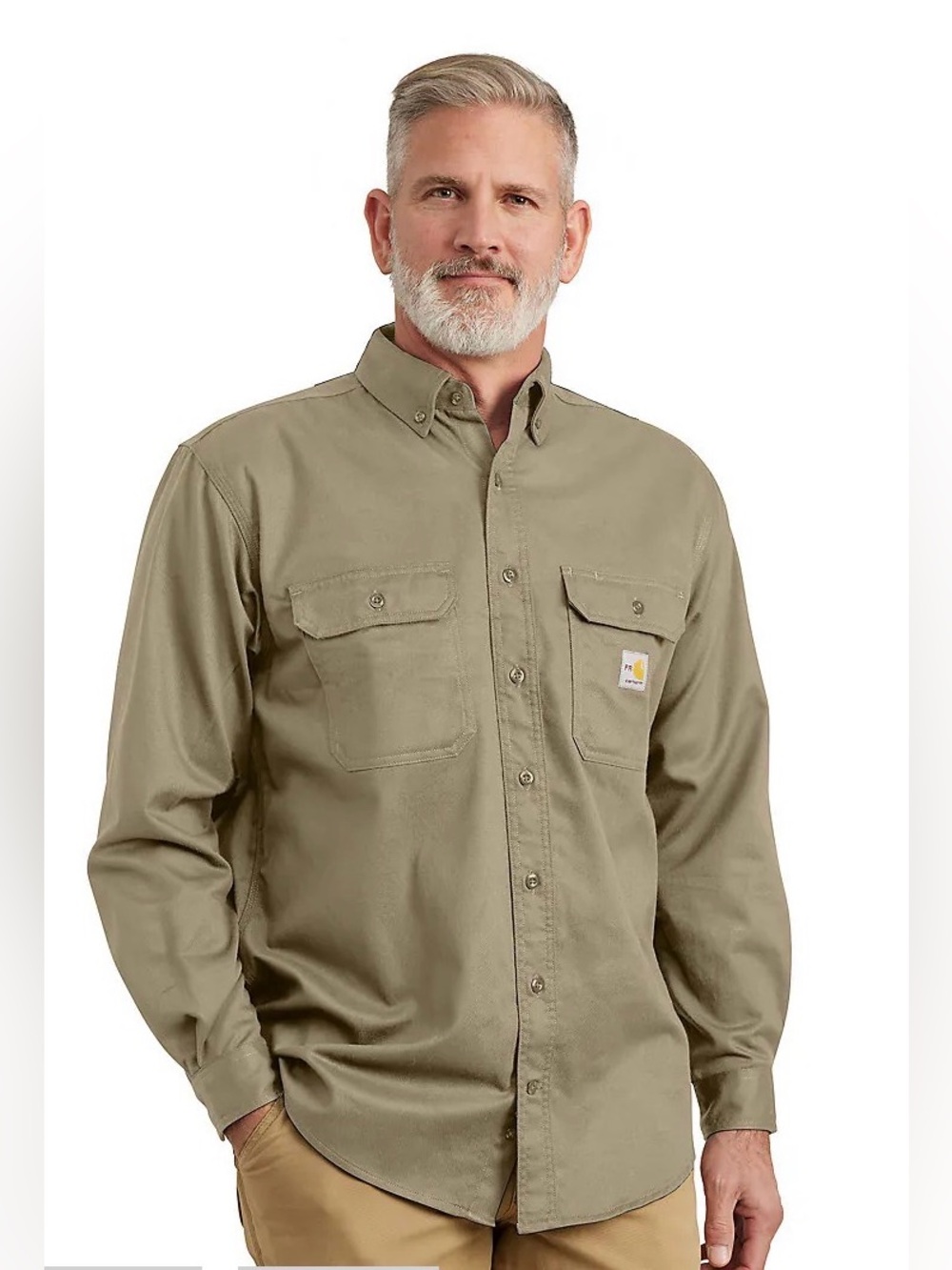 Carhartt Men's Casual Button Down Shirt - Tan